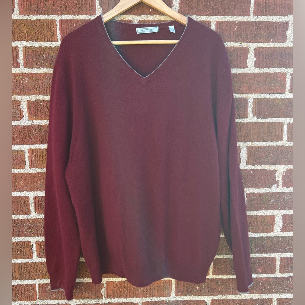 Williams & Kent 100% Cashmere Burgundy Crimson Red Sweater size XXL 2XL